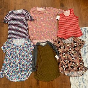 Lularoe 6 shirts size small top lot bundle Gigi Randy irma classic T